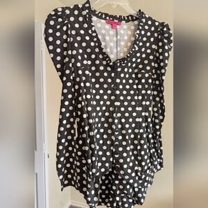 Betsey Johnson Vintage Polka Dot Bustle Coat, Size 6